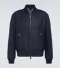 Giacca da uomo firmata Brioni Giubbotto bomber in lana Capispalla primaverile Abbigliamento casual Giacche a maniche lunghe Top con collo a bavero