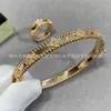 Designer Bangle Sweet Vancf Armband Jade V Gold Diamond Kaleidoscope Armband Womens Simple and Elegant Lucky Armband Clover 14y0