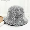 Chapeaux à large bord seau chapeaux seau chapeau pêcheur chapeau pour femme hommes brillant discothèque seau chapeau L240305