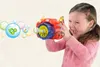 Sand Play Water Fun Baby Bath Toys Hela automatisk belysning och ljud blinkande bubbelfas Maskinpistol Utomhus Toy Childrens Club Water Hair Dryer Gift H240308