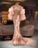 Arabski aso ebi -syrena seksowne sukienki balowe koronki z koralikami wysoko rozłam wieczor