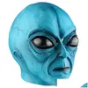 Decorazione del partito Alien Maschera in lattice per Adt Mardi Gras Halloween Cosplay Masquerade Costum Puntelli Huanted House 220915 Consegna di goccia Dhoba