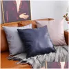 Cushion/Decorative Pillow Pillowcase Cushion Ers Pu Leather Sofa Soft Design Pillows Decor Home Decoration Pink Drop Delivery Dhogg