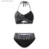 Kvinnors badkläder Summer Basic Sexy Bikini Set Trunks Two Piece Comfort Pool Womens Printed badkläder S-5XL L240308