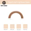 Bopoobo 10pc Semi Ring Beech Wooden Unicorn Teething Three holes Baby Wooden Teether For Born Toy Play Gym Diy Teethers 240307