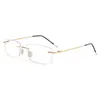 Óculos de sol quadros estilo de negócios sem aro ultraleve armação óptica óculos masculinos óculos de titânio para homem 2024