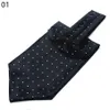 Nackband män vintage polka dot bröllop formell cravat ascot själv brittisk stil gentleman polyester silke paisley slips dräkt244w