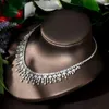HIBRIDE Dubai Jewelry Sets Leaf Design Bridal Necklace Earring Set AAA Cubic Zirconia femme Ladies Wedding Accessories N-242 240228