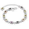 Nobre fino e elegante charme 14k pulseiras de ouro branco corrente de zircônia joias de cristal moda para mulheres casamento senhora