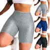 Kvinnors shorts kvinnor sexig veckad jacquard cyklist byte hög midja push up mini korta byxor vår sommar träning mujer cortos