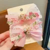 Hair Accessories Children's Clip Little Girl Embroidered Bow Top Hairpin Princess Not Hurt Super Fairy