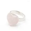 Klusterringar älskar hjärta reiki natursten fingerring för män kvinnor rosa kvarts tiger ögon lapis lazuli justerbara smycken gåvor