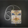 Jewelry Pouches Hanfu Handbag Double Embroidered Bag Purse Retro Chinese Style Fairy Pearl Chain Square Daily Versatile200E