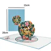 5 packs mixtes Designs Christmas 3D Cartes de voeux pop-up cartes de Noël en vrac pour l'année de vacances d'hiver cadeau 240226