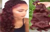 Burgundy hårförlängningar av högsta kvalitet Body Wave 100g 3PCSlot Brasiliansk peruansk 99J Human Hair Weaves Rödvinfärg Hårbuntar6185673