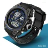 Armbandsur Sanda Youth Fashion Digital Watch Men SUCKSOFT WATTOWN Dual LED Chrono Alarm Clock Mens Watches Cool Hour 739