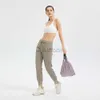 Active Pants High midja Yoga Sport Kvinnor Snabbt torrbyxor DrawString Sportswear Woman Gym Sports Casual Löst fitness Running Leggings 240308