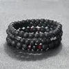 Strand Bracciale in pietra naturale vintage 6MM 8MM Perline Ematite Distanziatore in legno Uomo Bracciale elastico energetico Pulsera Yoga Pulseira Regalo gioielli