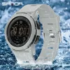 SANDA Topmerk Heren Horloges Fitness Hardlopen Sport Passometer Calorieën 50M Waterdichte LED Digitale Horloge Militair Horloge