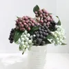 Decorative Flowers 35 Head Artificial Blueberry Berry Branch Bouquet Garland Accessories Blue Berries Stems Fake Plants For Home Decoration