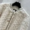 Patchwork con nappe Haining per il nuovo cappotto invernale in pelliccia di visone da donna 2023 con una piccola fragranza 707644