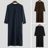 Vêtements ethniques 2024 Musulman Lâche Zipper Robe Moyen-Orient Arabe Dubaï Noir Manches Longues Islamique Vintage Casual