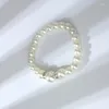 Halsband örhängen set tenande lyxig stor uttalande kristall simulerade pärlhalsband armband för kvinnor brud bröllop femme