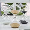 Andra klockor tillbehör 10 färg glas timglas sand timer mode heminredning födelsedag 3/5 minuter kärlek Alla hjärtans dag gåva amphe dh5vk