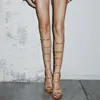 Eilyken Zipper Gold Dar Bant Seksi Sandalet İnce Topuklu Strappy Gladyatör Kadın Sandal Stiletto Düğün Sandalias de Mujer 240228