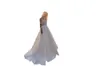 Western Garden Boho Wedding Dresses A Line Jewel Neck spets Satin Bridal klänningar Knappar Back Beach Robe de Mariee Plus Size