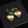 Delicate Stud Chic Heart Shaped Stud Eardrop Trendy 18K Gold Plated Earrings Anniversary Gift With Box