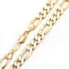 MENS 24K REAL GUL SOLID GOLD GF 8mm Italian Figaro Link Chain Necklace 24 Inches284y