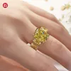 GIGEWE 10*14Mm 10Ct Radiant Cut Total 23Ct Vivid Stone Yellow Solid Gold 9K/14K/ Moissanite Engagement Ring