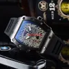2022 De Nieuwe 3-Pin Quartz Horloge Transparante Bezel Heren Automatisch Horloge Heren Designer Pols Waterdicht Reloj Hombre2416