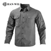 Outdoor sneldrogende cargo-werkshirts met lange mouwen en zakken Heren Safari Wandelen Button Down Jachtkleding 240306