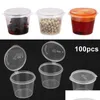 Bouteilles de stockage Pots Bouteilles de stockage Pots en gros 100 pièces jetables en plastique transparent Pot de sauce 30 ml Chutney tasses Slime conteneur boîte Dha8O