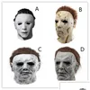 Máscaras de fiesta Suministros de regalo Cosplay Látex Michael Myers Accesorios de Halloween Divertido 220826 Entrega de gota Dh6Rf