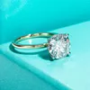 Cluster Rings AnuJewel Real 18K White Gold 3ct D Color Moissanite Engagement With Certificate Wedding Band Jewelry Wholesale