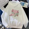 Kvinnors hoodies axolotl kvinnor kawaii koreansk stil harajuku hoddies kvinnlig fleece tröja