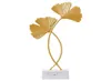 المرايا الحديد الذهبي Ginkgo Leaf الحلي الإبداعية Home TV Desktop Desktop Wine Decoration Model with Marble Base Console6039616