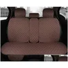 Autres accessoires d'intérieur Nouveau siège de voiture arrière en lin ER respirant plus taille coussin protecteur tapis de coussin arrière avec dossier adapté Suv Van Dro Dhly5