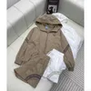 Designer P Family 23 Summer New Style Fashionable Letter Brodered Sunscreen Hooded Coat+Straight Shorts Set T12o