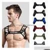 Débardeurs pour hommes Hommes Néoprène Harnais de poitrine Lingerie Sexy Shoder Sangles de bondage Gay Clubwear Équipement de protection masculin Support Top D Dhaej