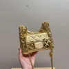 أكياس الكتف مصممة نسائية ميتيكال الأشرار كرواسان الذهب المعدني أجهزة matelasse سلسلة كروسدج مع عملة محظوظة السحر