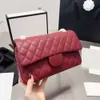 Cc Sacs Marque De Luxe Cross Body Femmes Classique Caviar Cf Veau Or Métal Matelasse Chaîne Épaule Pochette avec Pochette Ha