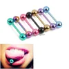 Tongue Rings 7Pcs Plated Stainless Steel Mixed Colors Tounge Piercing Body Jewelry Drop Delivery Dhmnw