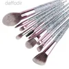 Makeup Brushes 10st Makeup Borstes Set Powder Brush Eyeshad Concealer Eyebrow Brush Cosmetic Tools With PU Bag 240308