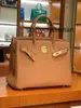 Echtleder Handtasche L Damen Handgefertigte Tasche mit Muster Togo Kalbsleder Handtasche Bk25/30