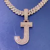 Luxury Necklace Pendant Pass Diamond Tester Baguette Moissanite Hip Hop Jewelry Iced Out Letter Namn Moissanite Chain Pendant