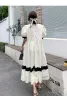 Pillows Korean Style Maternity Vintage Dress Short Sleeve Square Collar Block Color Patchwork Pregnant Woman Cotton Linen Dress Loose